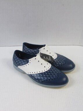Biion Oxford Spikeless Golf Shoe - Blue & White - Men’s 6 - Women’s 8 - New